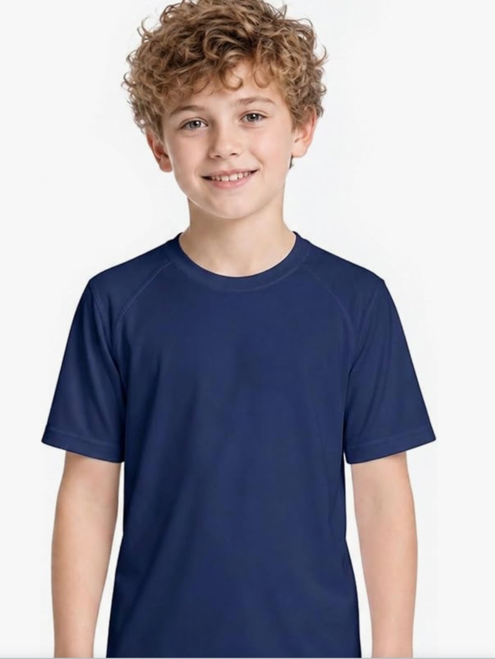 🏊  Boys Size Small Navy UPF 50+ Rash Guard Quick Dry Short Sleeve Swim Shirt 💙